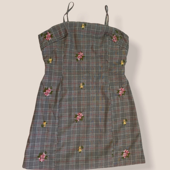 Plaid 90s floral dress - Picture 1 of 3